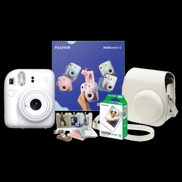FUJIFILM Instax Mini 12 Delight Box Instant Camera with 10 Shots (Clay White)