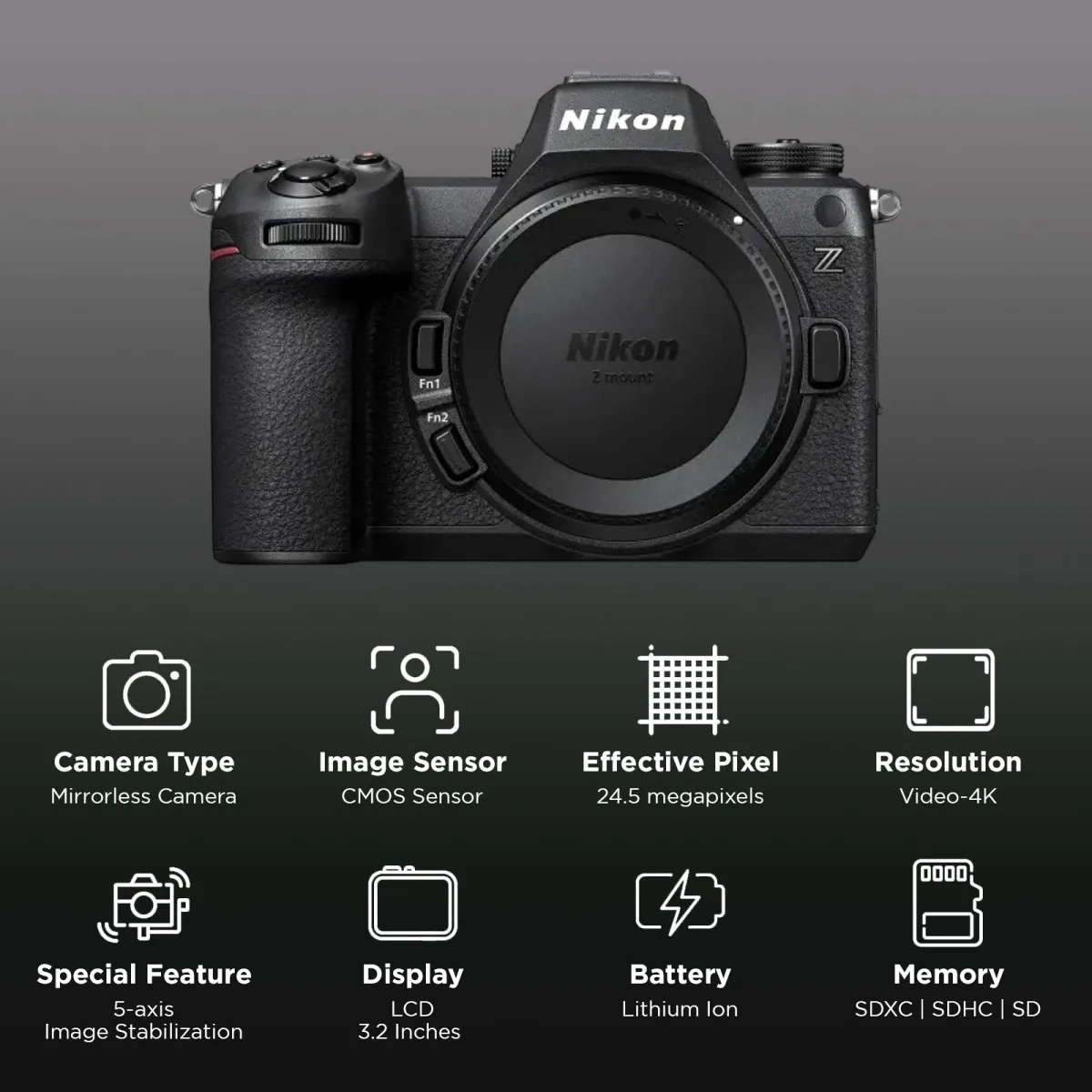 Nikon Z6III 24.5MP Mirrorless Camera (Body only, 35.9 x 23.9 mm Sensor, WiFi Available)