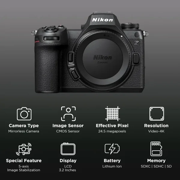 Nikon Z6III 24.5MP Mirrorless Camera (Body only, 35.9 x 23.9 mm Sensor, WiFi Available)