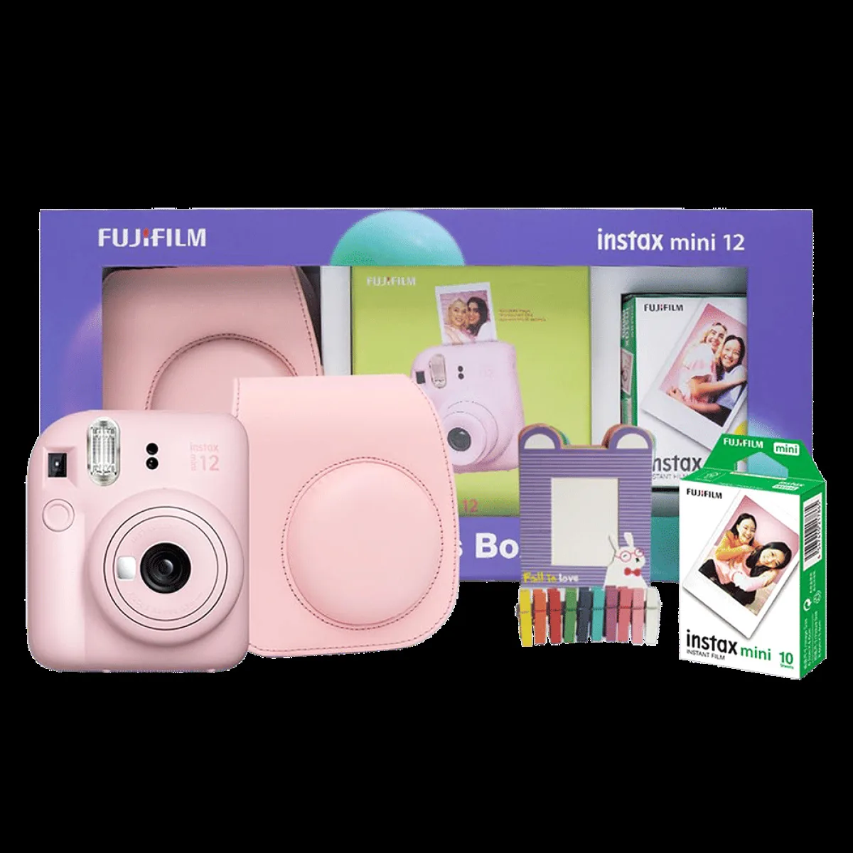 FUJIFILM Instax Mini 12 Moments Box Instant Camera with 20 Shots (Blossom Pink)