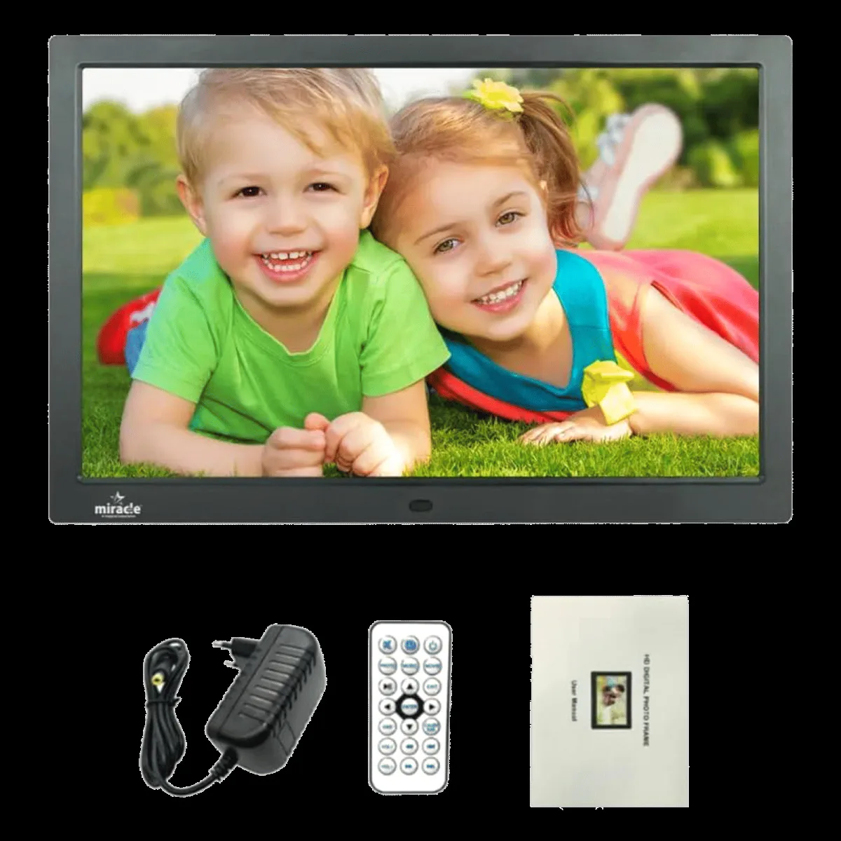 Miracle Digital 43.18cm (17 Inches) Digital Photo Frame (Stereo Speaker, MD006, Black)