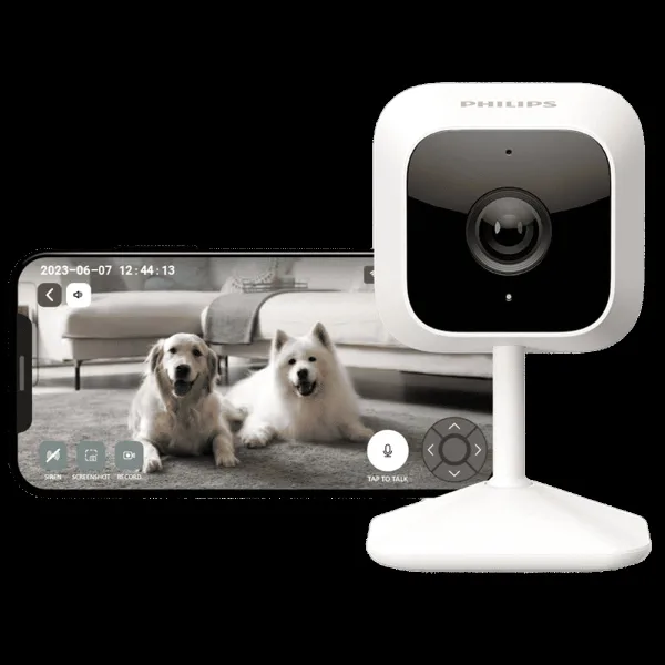 PHILIPS 1000 Series Wifi Fixed 3D CCTV Security Camera (Night Vision, HSP1000, White)
