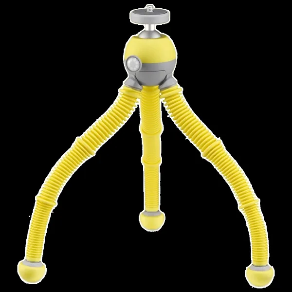 JOBY PodZilla 25cm Adjustable Tripod for Mobile and Camera (360 Degree GripTight, Yellow)
