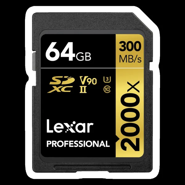 Lexar Professional 1800x GOLD Series SDXC 64GB Class 90, Class 3 300MB/s Memory Card