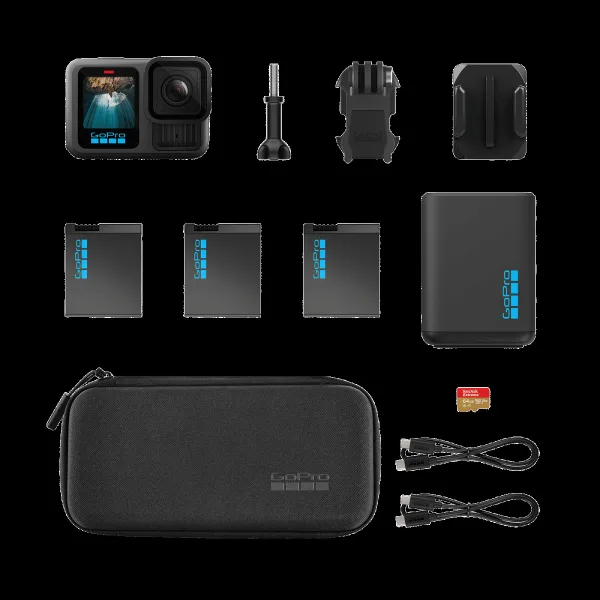 GoPro HERO13 Power Bundle 5.3K and 27MP 400 FPS Waterproof Action Camera with HyperSmooth Video Stabilization (Black)