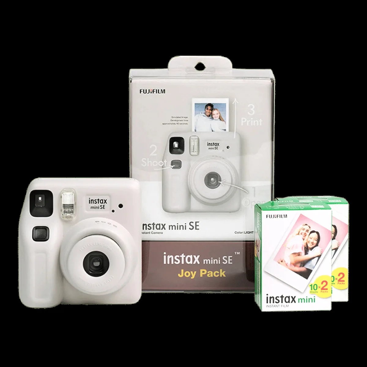 FUJIFILM Instax Mini SE Joy Pack Instant Camera with 40 Shots (Gray)