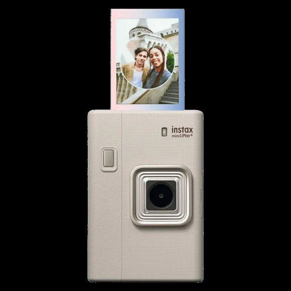 FUJIFILM Instax Mini LiPlay Plus Instant Camera with 10 Instant Films (Sand Beige)