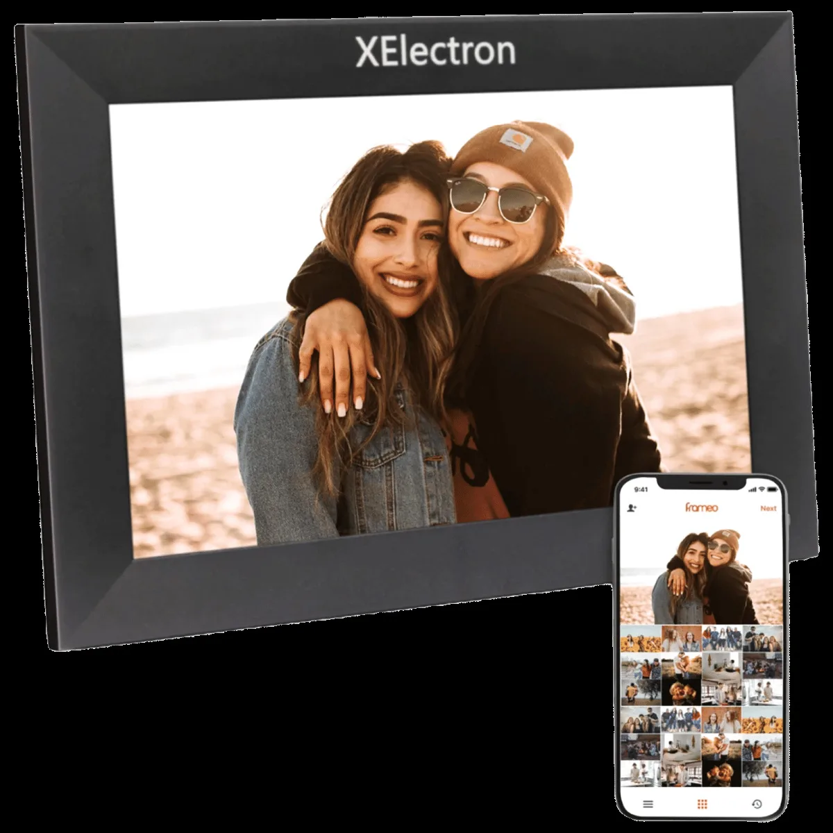 XElectron 25.65cm (10.1 Inches) Digital Photo Frame (Auto Orientation, DPF1004CL, Black)