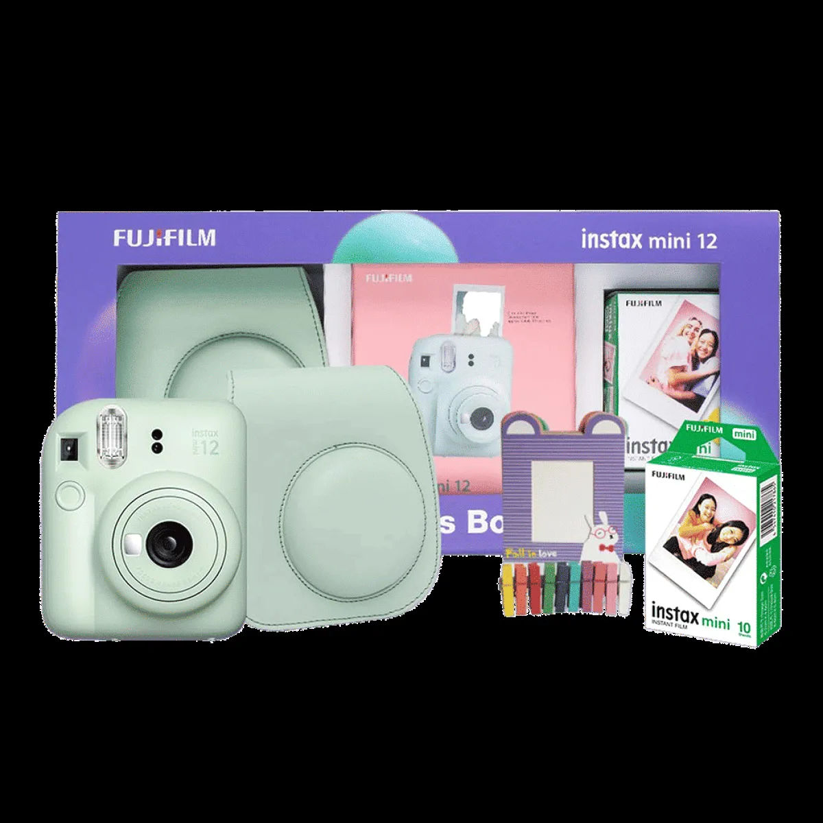FUJIFILM Instax Mini 12 Moments Box Instant Camera with 20 Shots (Mint Green)