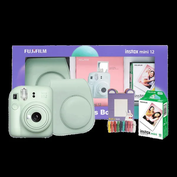 FUJIFILM Instax Mini 12 Moments Box Instant Camera with 20 Shots (Mint Green)