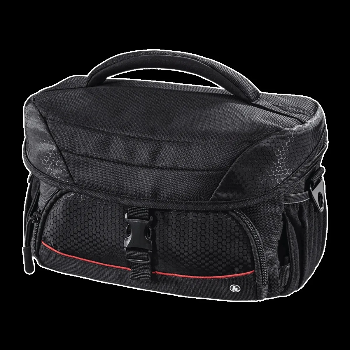 hama Pittsburgh Polyester Camera Shoulder Bag For DSLR (  Adjustable Tripod Holders under the Mesh Pockets , 185010 , Black )