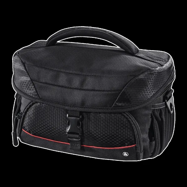 hama Pittsburgh Polyester Camera Shoulder Bag For DSLR (  Adjustable Tripod Holders under the Mesh Pockets , 185010 , Black )