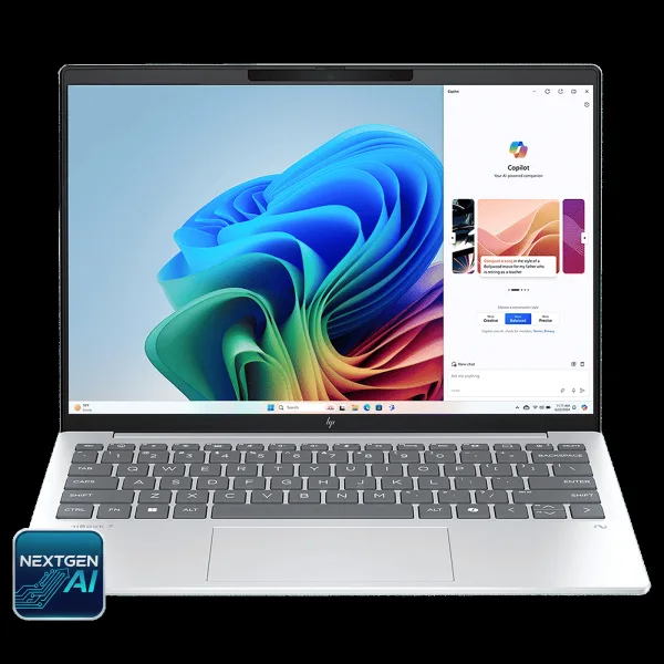 HP OmniBook 7 13-bg1678AU AMD Ryzen 5 Thin & Light Laptop (16GB, 512GB SSD, Windows 11 Home, 13.3 inch WQXGA IPS Display, MS Office Home 2024, Glacier Silver, 1 KG)
