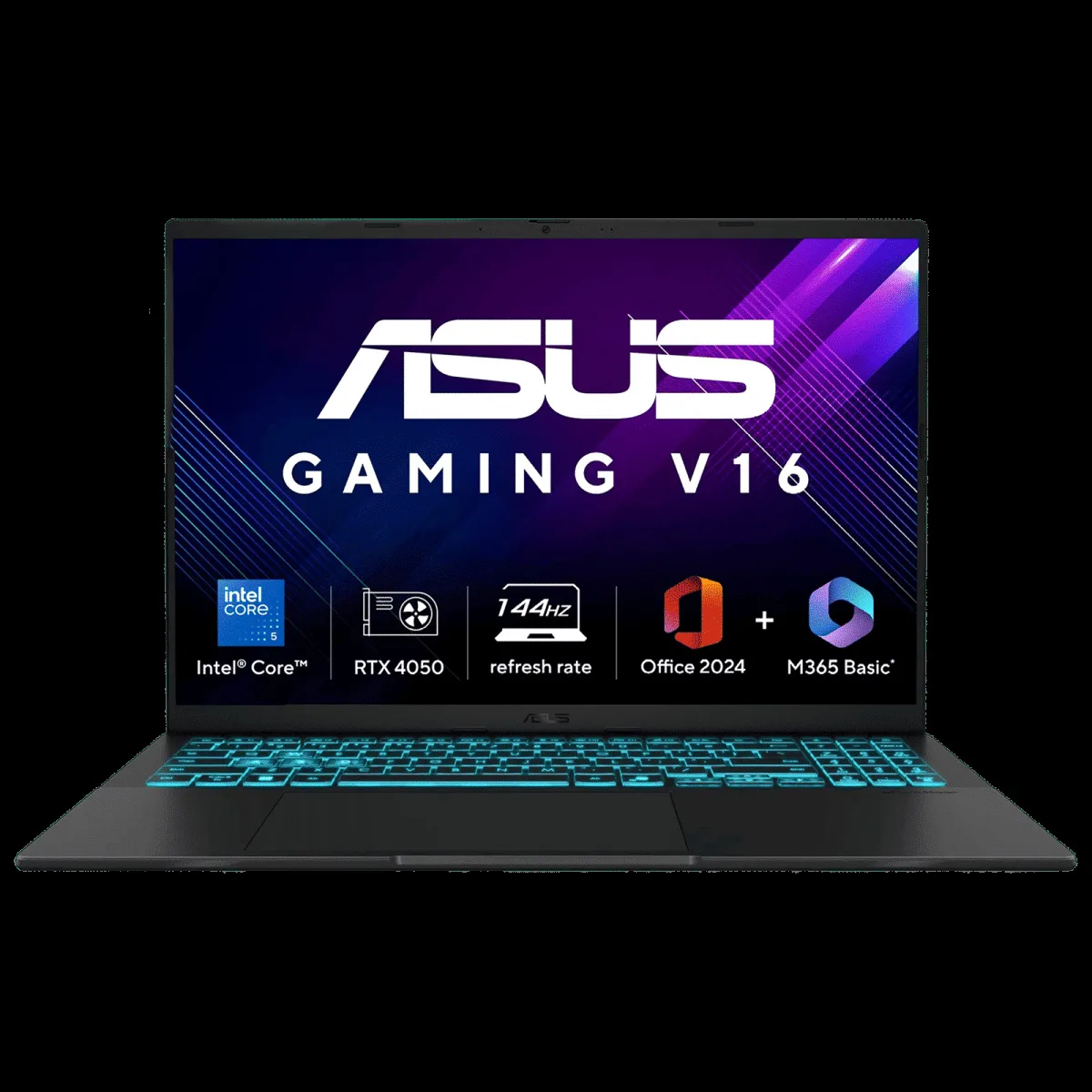 ASUS V16 V3607VU-RP550WS Intel Core 5 Gaming Laptop (16GB, 512GB SSD, Windows 11 Home, 6GB Graphics, 16 inch 144 Hz WUXGA IPS Display, NVIDIA GeForce RTX 4050, MS Office Home 2024, Black, 1.95 KG)