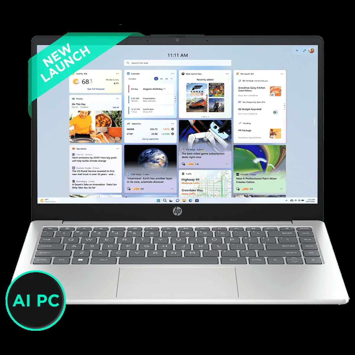 HP 14-gr1028TU Intel Core Ultra 7 Thin & Light Laptop (16GB, 512GB SSD, Windows 11 Home, 14 inch Full HD Display, Natural Silver, 1.4 KG)