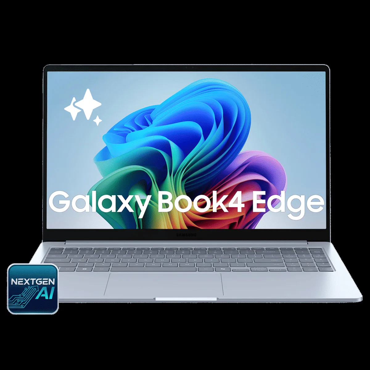 SAMSUNG Galaxy Book4 Edge Qualcomm Snapdragon X Thin & Light Laptop (16GB, 512GB eUFS, Windows 11 Home, 15.59 inch Full HD IPS Display, MS Office Home & Student 2024, Sapphire Blue, 1.5 KG)