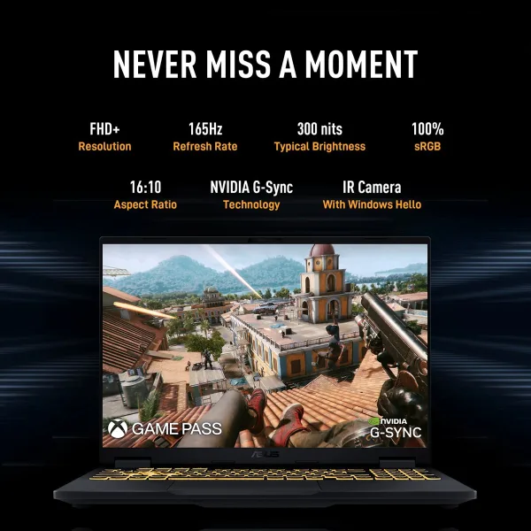 ASUS TUF F16 FX608JH-RV057WS Intel Core i5 13th Gen Gaming Laptop (16GB, 1TB SSD, Windows 11 Home, 8GB Graphics, 16 inch 165 Hz FHD+ WUXGA Display, NVIDIA GeForce RTX 5050, MS Office Home 2024, Jaeger Gray, 2.20 KG)