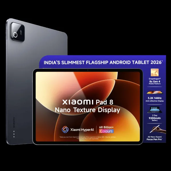 Xiaomi Pad 8 Wi-Fi Android Tablet with Xiaomi Focus Pen Pro (11.2 Inch, 12GB RAM, 256GB ROM, Nano Textured Display, Graphite Grey)