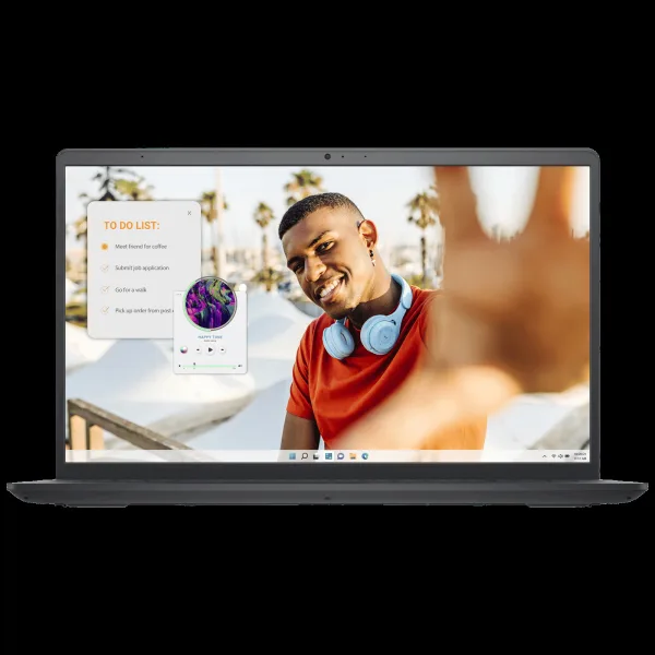 DELL DC15255 AMD Ryzen 3 Thin & Light Laptop (8GB, 512GB SSD, Windows 11, 15.6 inch Full HD IPS Display, MS Office Home 2024, Carbon Black, 1.66 KG)