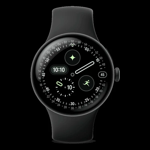 Google Pixel Watch 4 Wi-Fi+Bluetooth Wear OS 6.0 Smartwatch (41mm AMOLED LTPO Display, Qualcomm Snapdragon W5 Gen 2 Cortex-M55, Health Tracking Insights, Obsidian Active Band)