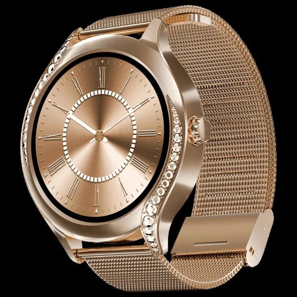 boAt Enigma Gem Smartwatch with Bluetooth Calling (30.2mm AMOLED Display, IP67 Water Resistant, Rose Gold Strap)