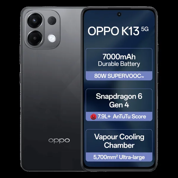 oppo K13 5G (8GB RAM, 256GB, Prism Black)