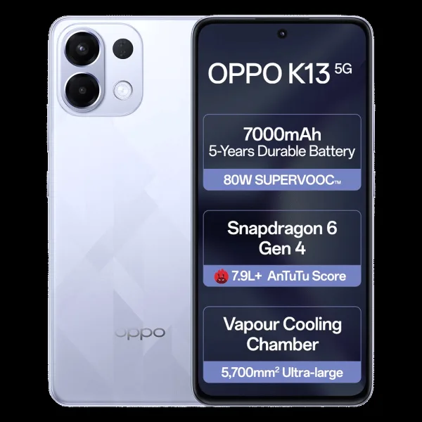 oppo K13 5G (8GB RAM, 256GB, Icy Purple)