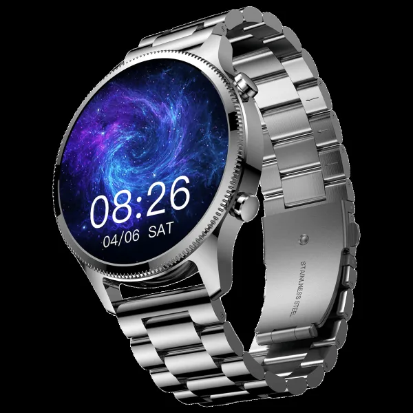 noise NoiseFit Halo Plus Smartwatch with Bluetooth Calling (37.08mm AMOLED Display, IP68 Water Resistant, Elite Silver Strap)