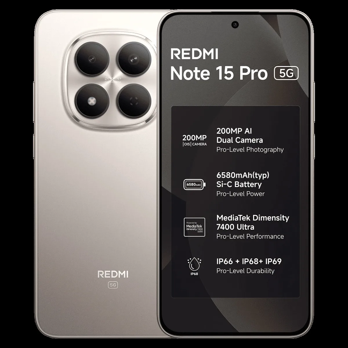 Redmi Note 15 Pro 5G (8GB RAM, 256GB, Silver Ash)