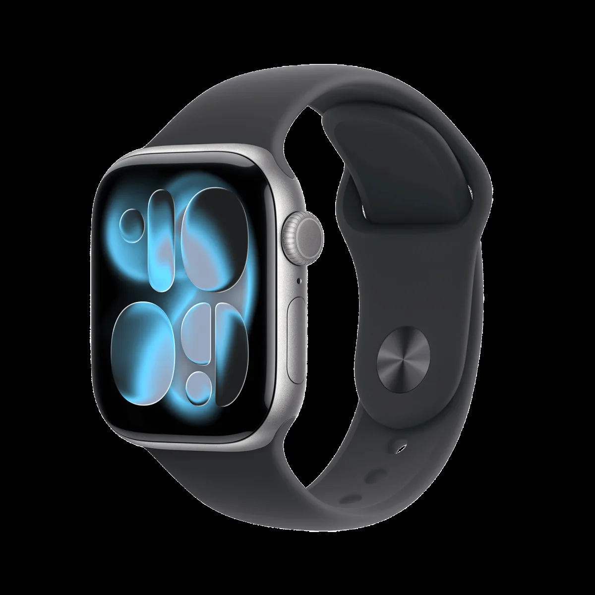 Apple Watch Series 11 GPS with Black Sport Band - M/L (46mm Retina LTPO3 OLED Display, Space Grey Aluminium Case)