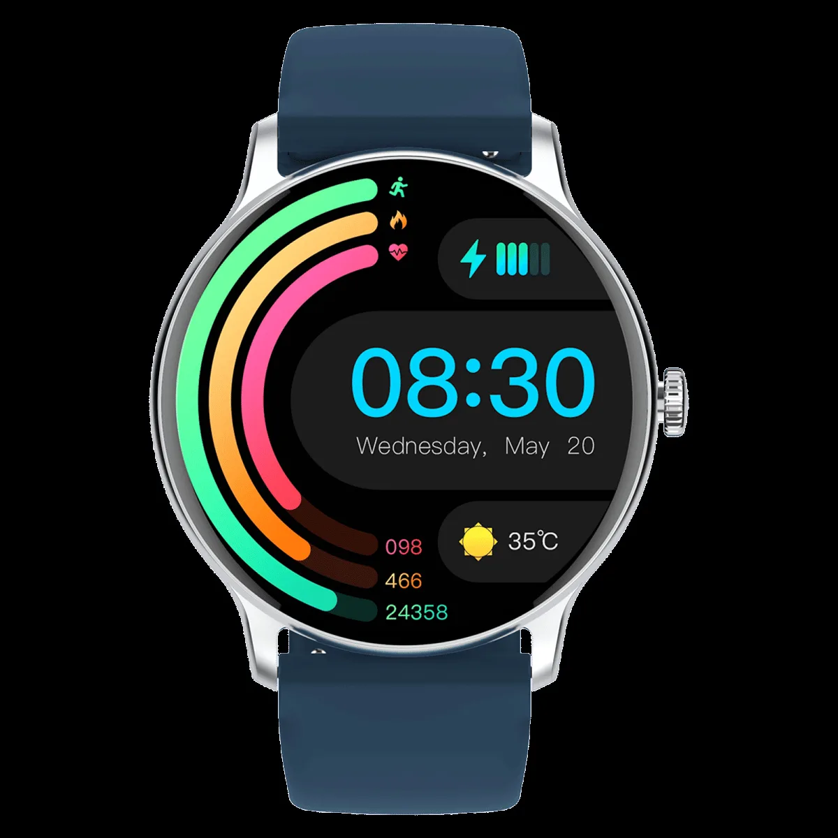 noise NoiseFit Twist Go Smartwatch with Bluetooth Calling (35.30mm, TFT Display, IP67 Water Resistant, Silver Blue)