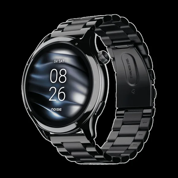 noise NoiseFit Mettle Smartwatch with Bluetooth Calling (35.56mm HD Display, IP68 Water Resistant, Elite Black Strap)
