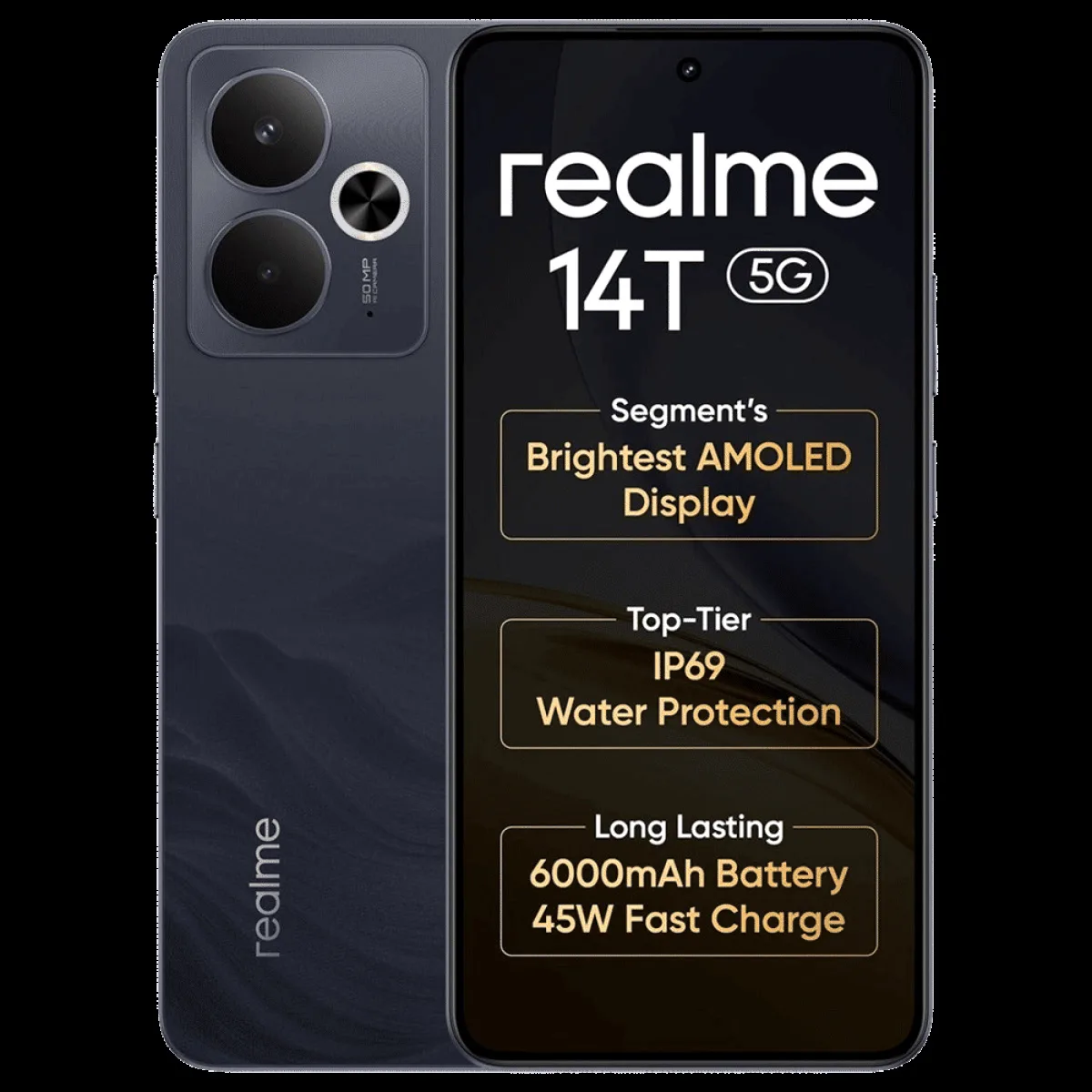 realme 14T 5G (8GB RAM, 128GB, Obsidian Black)