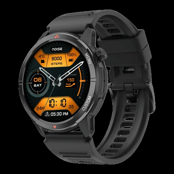 noise NoiseFit Endeavour 2 Smartwatch with Bluetooth Calling (37.08mm AMOLED Display, 5 ATM Water Resistant, Jet Black Strap)