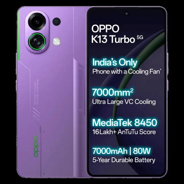 oppo K13 Turbo 5G (8GB RAM, 128GB, Purple Phantom)