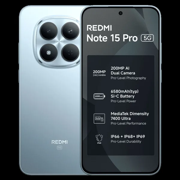 Redmi Note 15 Pro 5G (8GB RAM, 256GB, Mirage Blue)