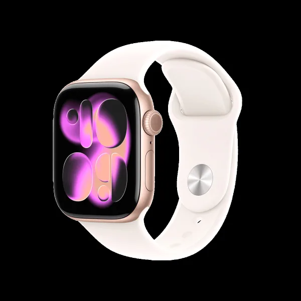 Apple Watch Series 11 GPS+Cellular with Light Blush Sport Band - S/M (42mm Retina LTPO3 OLED Display, Rose Gold Aluminium Case)
