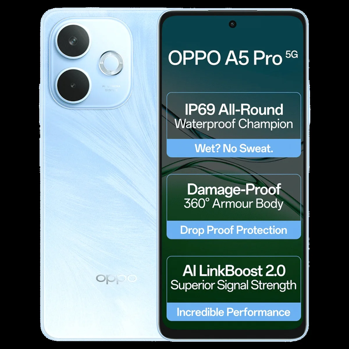 oppo A5 Pro 5G (8GB RAM, 256GB, Feather Blue)
