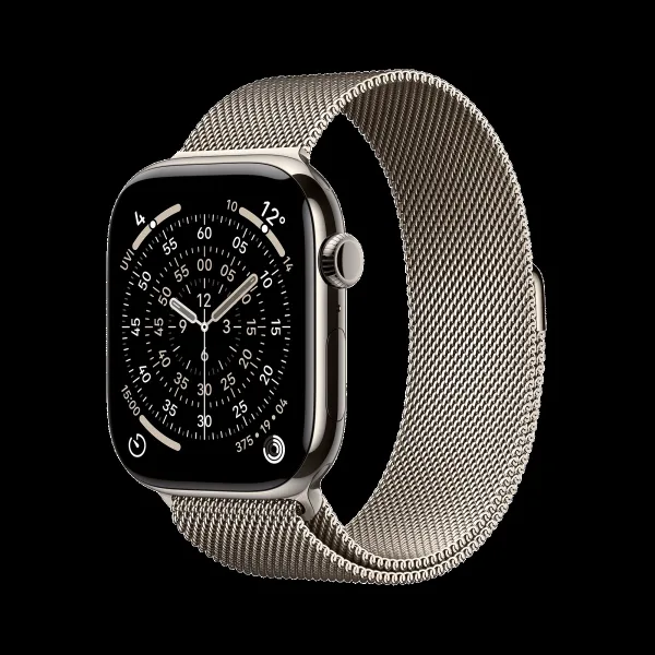 Apple Watch Series 11 GPS+Cellular with Natural Milanese Loop - S/M (46mm Retina LTPO3 OLED Display, Natural Titanium Case)