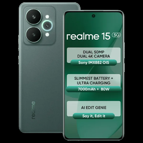 realme 15 5G (8GB RAM, 256GB, Velvet Green)
