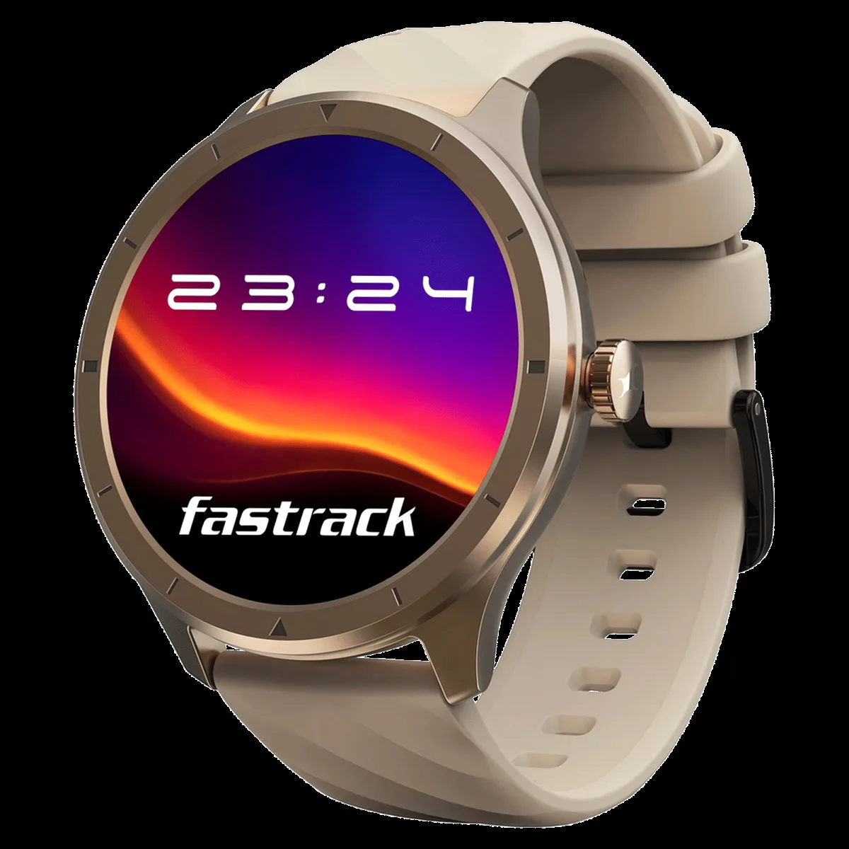 fastrack Revoltt FR2 Smartwatch with Bluetooth Calling (35mm UltraVU TFT Display, IP68 Water Resistant, Beige Strap)
