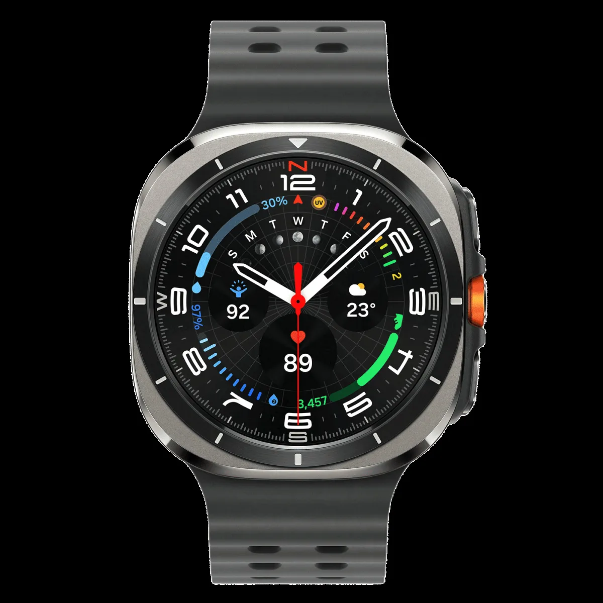 SAMSUNG Galaxy Watch Ultra Wi-Fi+4G SIM Wear OS Smartwatch (37.3mm Super AMOLED Display, 3nm Processor, Dual-Frequency GPS, Dark Gray Strap)
