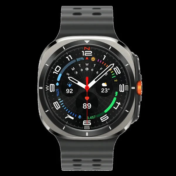 SAMSUNG Galaxy Watch Ultra Wi-Fi+4G SIM Wear OS Smartwatch (37.3mm Super AMOLED Display, 3nm Processor, Dual-Frequency GPS, Dark Gray Strap)