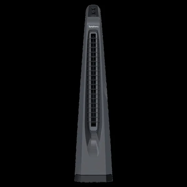 Symphony Surround Bladeless 25 ft Air Throw 650 m3/hr Air Delivery Tower Fan (Powerful Air Throw, Dark Grey)