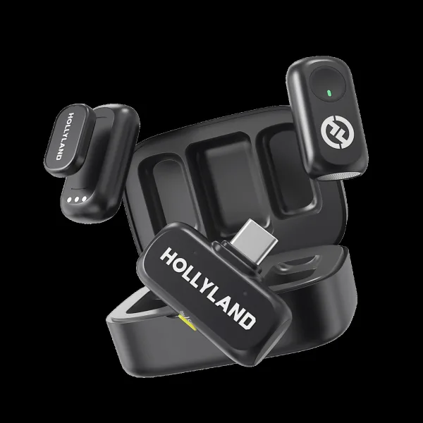 HOLLYLAND Lark A1 Duo 2 Type C Wireless Microphone with Auto-Limit Clip Protection