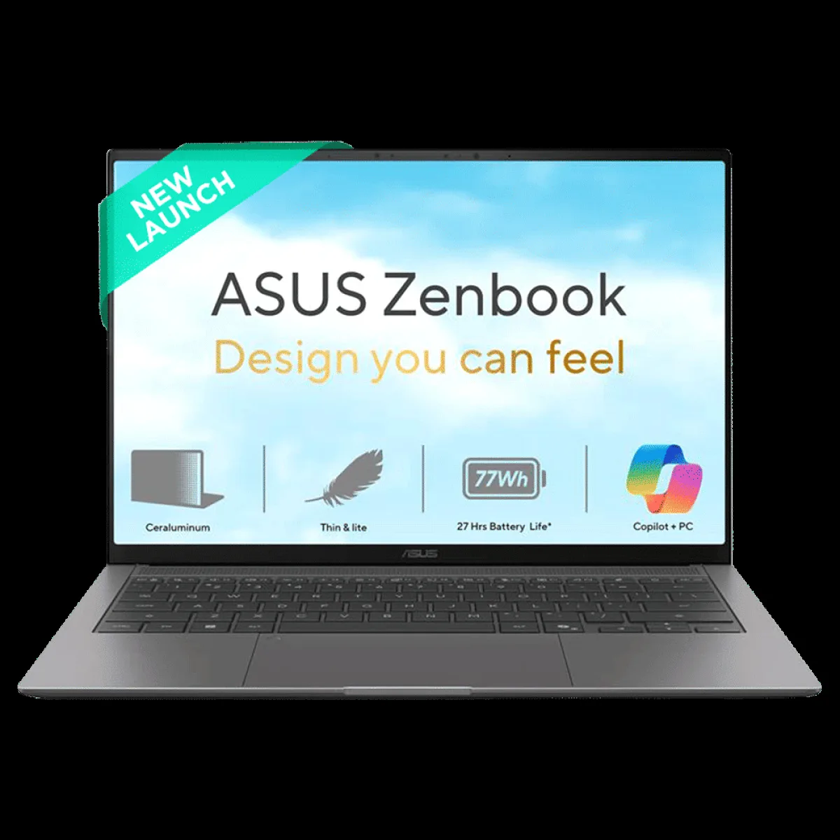ASUS Zenbook S14 Intel Core Ultra 7 355 Touchscreen Laptop (16GB, 512GB SSD, Windows 11 Home, 14 inch 3K OLED Display, MS Office 2024, Antrim Gray, 1.2 KG)