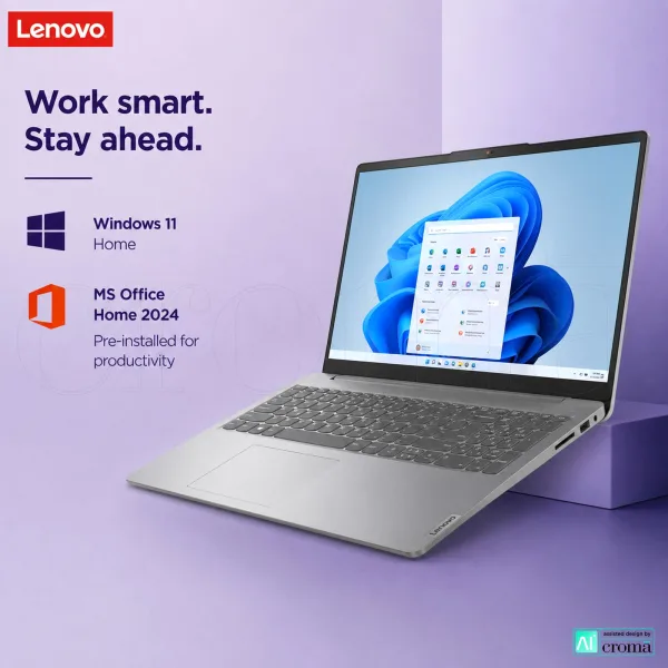 Lenovo IdeaPad Slim 3 15IRH10 Intel Core i7 13th Gen Thin & Light Laptop (16GB, 512GB SSD, Windows 11 Home, 15.3 inch WUXGA IPS Display, MS Office Home 2024, Luna Grey, 1.59 KG)