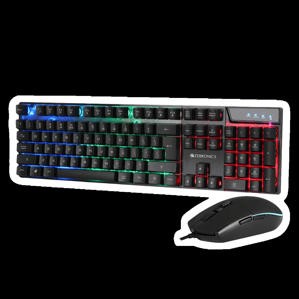 ZEBRONICS ZEB-War Wired Gaming Keyboard & Mouse Combo (104 Keys, 3200 DPI Adjustable, Advanced Optical Sensor Technology, Black)