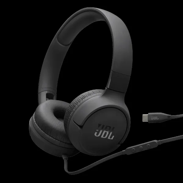 JBL Tune 520C JBLT520CBLK Wired Headphone with Mic (USB Type-C Connector, On Ear, Black)