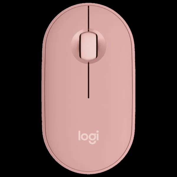 logitech Pebble Mouse 2 Wireless Optical Mouse with Silent Click Buttons (1000 DPI, Ultra Portable, Tonal Rose)